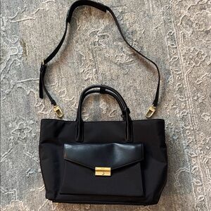 Tumi Black Laptop Bag with Gold Accents